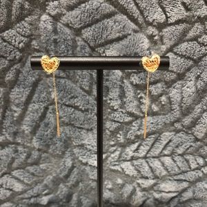 Threader Earrings Solid 18k Gold